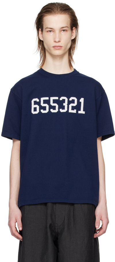 Shop Undercover Navy Embroidered T-shirt