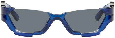 Shop Feng Chen Wang Ssense Exclusive Blue Deconstructed Sunglasses In Blue Crystal