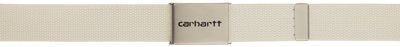 Shop Carhartt Off-white Clip Belt In Wax