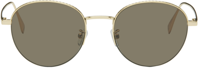 Shop Fendi Gold ' Travel' Sunglasses In Shiny Endura Gold /