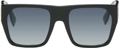 Shop Fendi Black Baguette Sunglasses In Shiny Black / Gradi