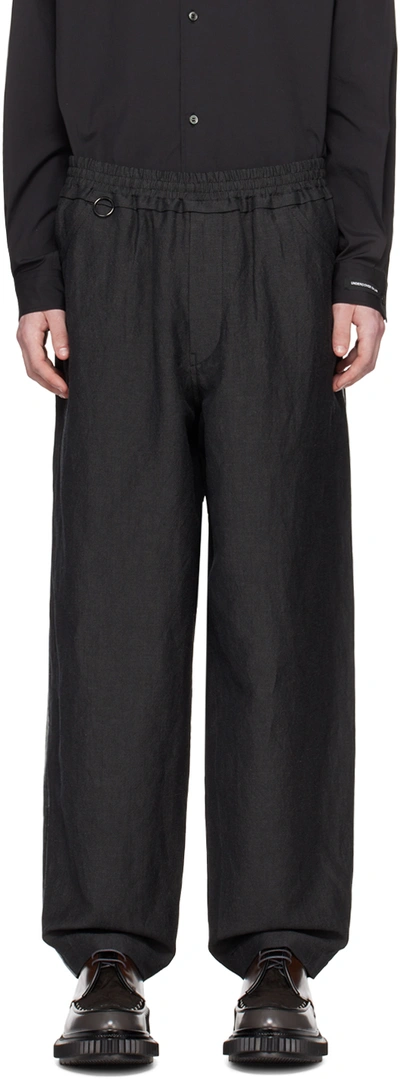Shop Undercover Black O-ring Trousers In Charcoal