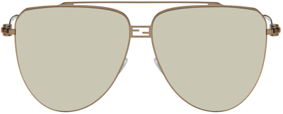 Shop Fendi Brown Baguette Sunglasses In Shiny Light Brown /