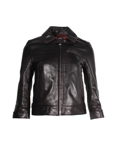 Shop Acne Studios Biker Jacket In Black Calf Leather