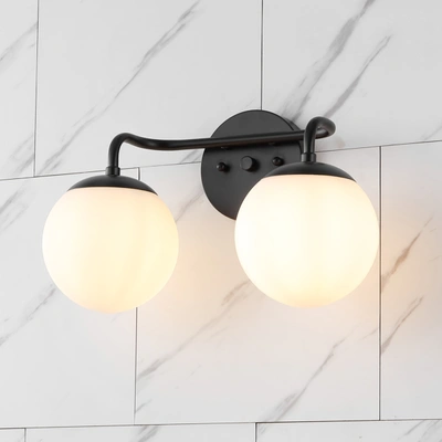 Jonathan Y Louis Parisian Globe 15" 2-light Metal/frosted Glass Modern Contemporary Led Vanity