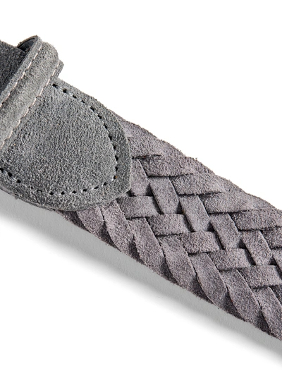 Shop Faherty Suede Woven Belt In Grey