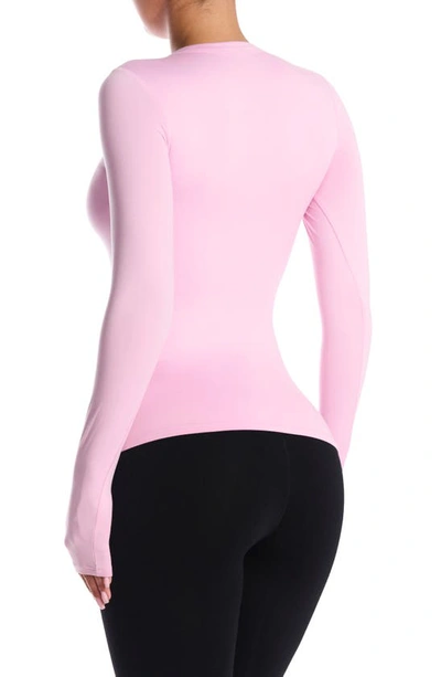 Shop N By Naked Wardrobe Bare Crewneck Long Sleeve Top In Pink
