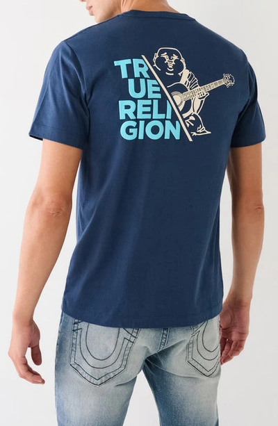 Shop True Religion Brand Jeans Half Buddha Tr Cotton Crew T-shirt In Dress Blue