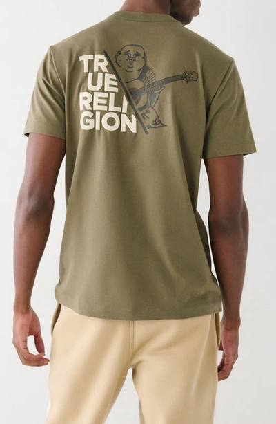 Shop True Religion Brand Jeans Half Buddha Tr Cotton Crew T-shirt In Kalamata