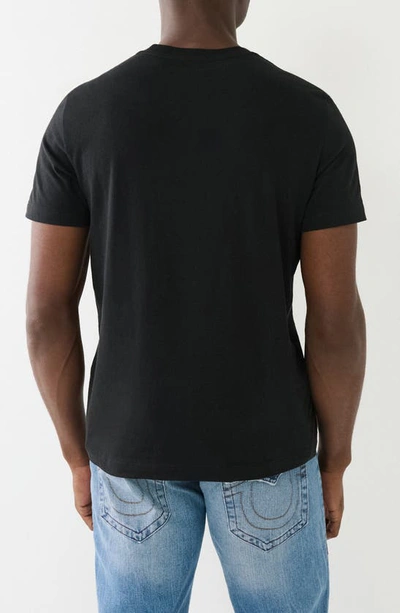 Shop True Religion Brand Jeans Cotton Crew Graphic T-shirt In Jet Black