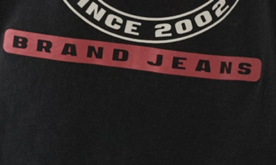 Shop True Religion Brand Jeans Cotton Crew Graphic T-shirt In Jet Black