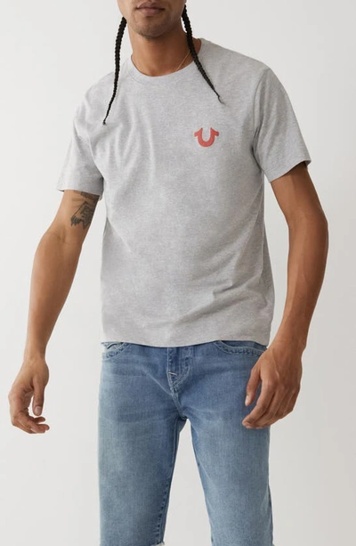 Shop True Religion Brand Jeans Buddha Logo Seal Graphic T-shirt In Heather Grey