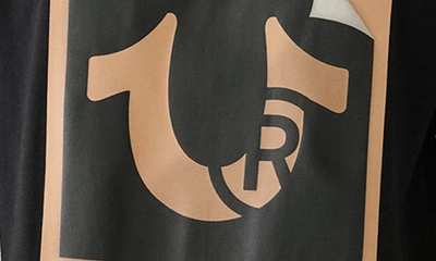 Shop True Religion Brand Jeans Peeling Cotton Crew Graphic T-shirt In Jet Black