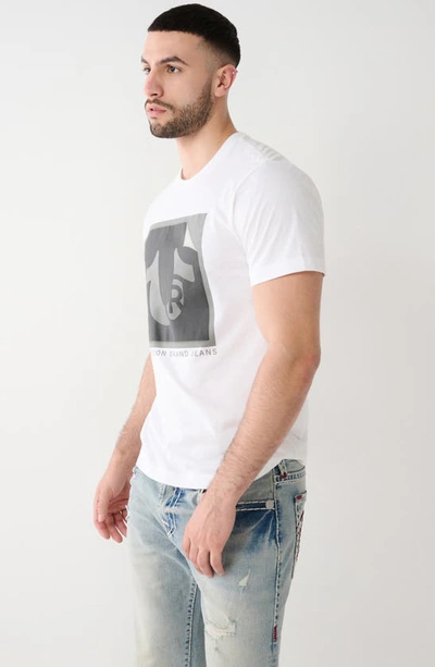 Shop True Religion Brand Jeans Peeling Cotton Crew Graphic T-shirt In White