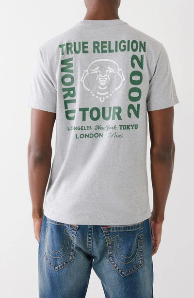 Shop True Religion Brand Jeans Tr World Tour 2002 Graphic T-shirt In Heather Grey