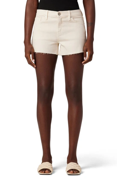 Shop Hudson Jeans Gemma Raw Hem Denim Shorts In Novelty Egret