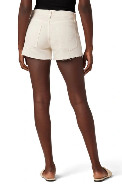 Shop Hudson Gemma Raw Hem Denim Shorts In Novelty Egret