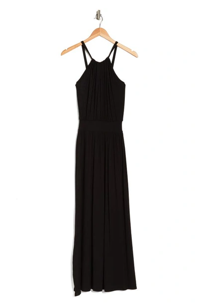 Shop Go Couture Maxi Halter Dress In Black