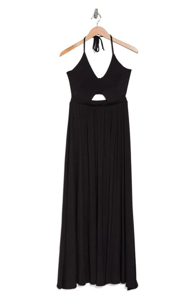 Shop Go Couture Cutout Halter Dress In Black
