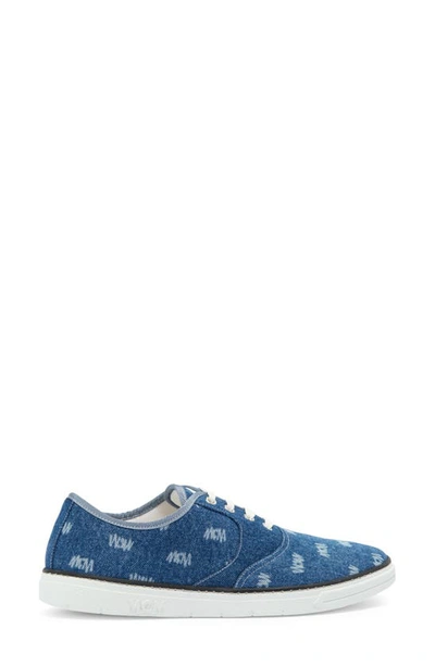 Shop Mcm Semblas Monogram Twill Sneaker In Light Blue