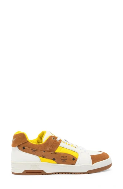 Shop Mcm X Puma Visetos Sneaker In Bright White Vibrant Yellow