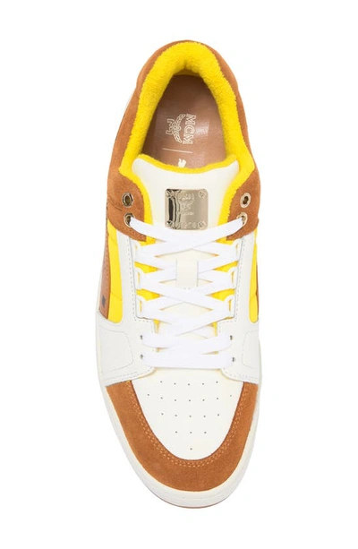 Shop Mcm X Puma Visetos Sneaker In Bright White Vibrant Yellow