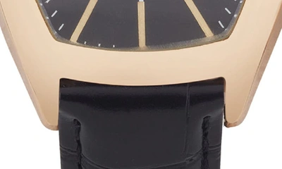 Shop I Touch Two-piece Diamond Accent Tonneau Faux Leather Strap Watch His & Hers Set In Black