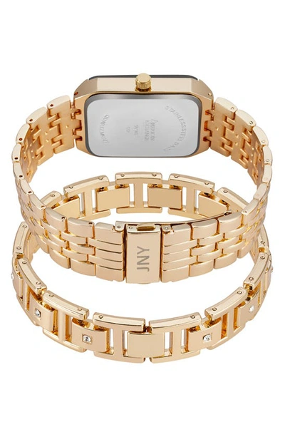 I Touch Three-hand Quartz Mesh Strap Watch & Id Bracelet Set In Gold
