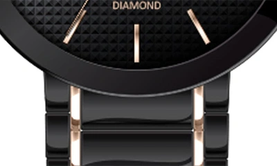Shop I Touch Diamond Accent Three-hand Quartz Bracelet Watch, 42mm In Black