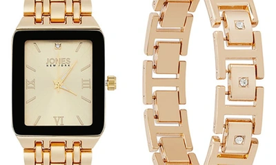 I Touch Three-hand Quartz Mesh Strap Watch & Id Bracelet Set In Gold