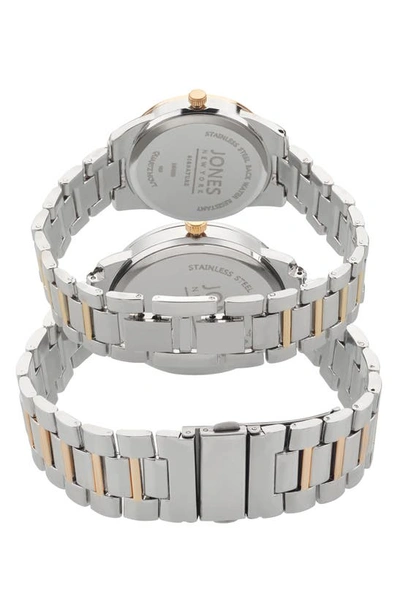 Shop I Touch Two-piece Diamond Accent Bracelet Watch His & Hers Set In Gold/ Silver