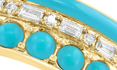 Shop Effy 14k Yellow Gold Diamond & Turquoise Ring In Blue
