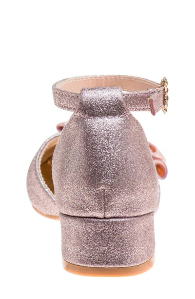 Shop Badgley Mischka Collection Kids' Crystal Bow Pump In Pink Glitter