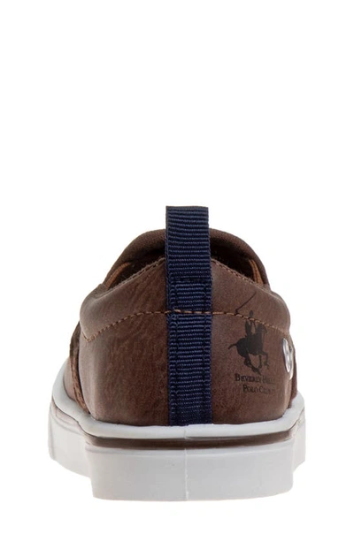 Shop Beverly Hills Polo Club Kids' Perforated Sneaker In Brown