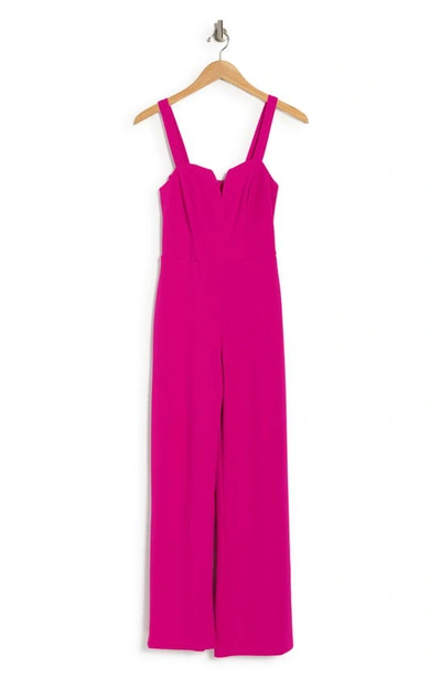 Bebe Wide Leg Jumpsuit In Fuchsia