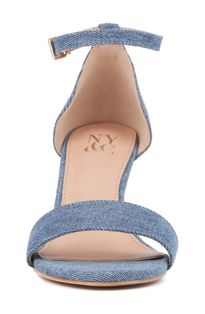 Shop New York And Company Sharona Wedge Sandal In Medium Blue