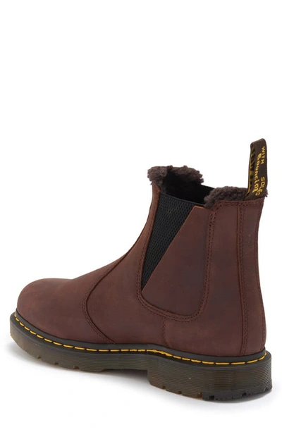 Dr. Martens' 2976 Faux Shearling Chelsea Boot In Chocolate Brown