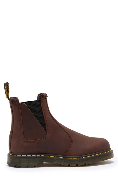 Dr. Martens' 2976 Faux Shearling Chelsea Boot In Chocolate Brown