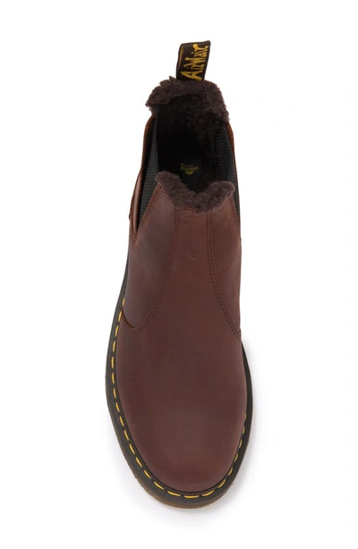 Dr. Martens' 2976 Faux Shearling Chelsea Boot In Chocolate Brown