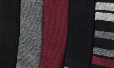 Shop Nordstrom Rack 5-pack Assorted Texture Stripe Crew Socks In Black Stripe -grey