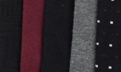 Shop Nordstrom Rack 5-pack Texture Crew Socks In Black Dot -grey