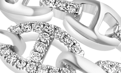 Effy Sterling Silver Diamond Mariner Link Ring In Silver