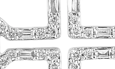 Shop Effy 14k White Gold Diamond Open Cross Pendant Necklace
