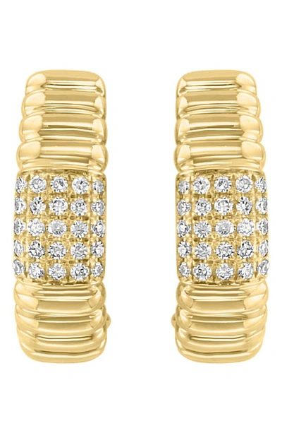 Shop Effy 14k Gold Diamond Huggie Hoop Earrings In Yellow Gold