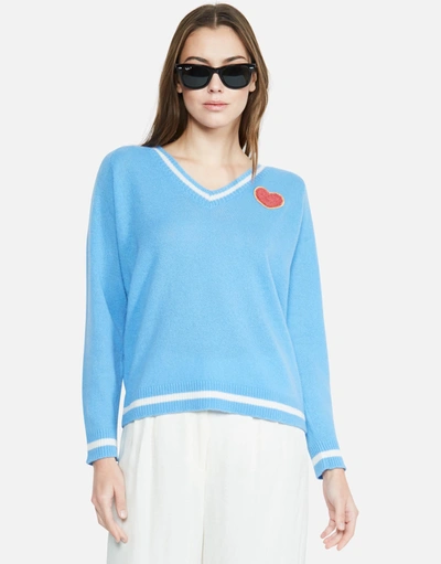 Lauren Moshi Blakely Varsity Tiger In Blue/creme