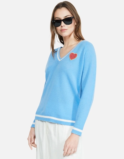 Lauren Moshi Blakely Varsity Tiger In Blue/creme