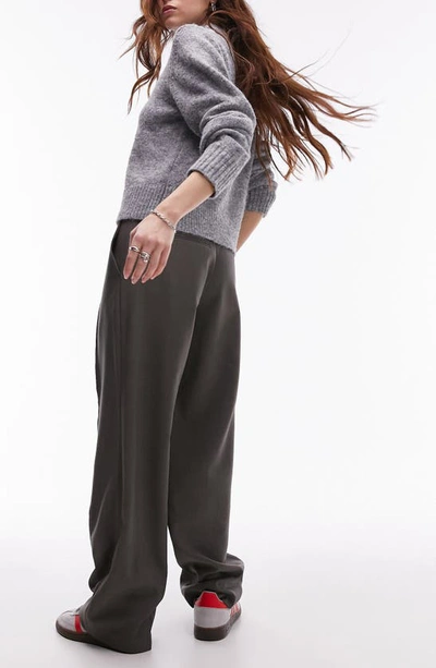 Shop Topshop Raw Seam Deconstructed Pants In Grey
