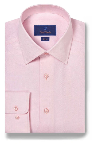 Shop David Donahue Slim Fit Royal Oxford Dress Shirt In Pink/ White