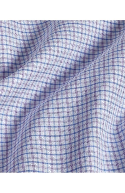 Shop David Donahue Trim Fit Check Dobby Non-iron Dress Shirt In Lilac/ Blue