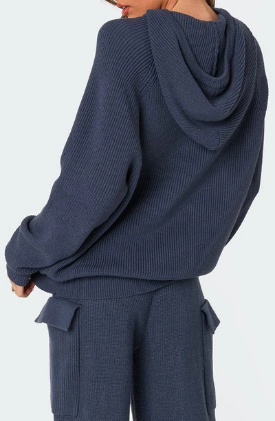 Edikted Women's Wynter Oversized Knit Hoodie In Blue